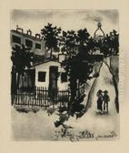 Moulin De La Galette - Sacre Coeur Oil Painting by Maurice Utrillo