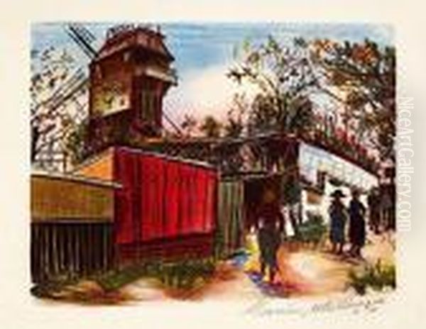 Le Moulin De La Galette Oil Painting by Maurice Utrillo
