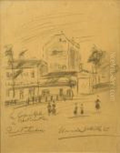 Montmartre Sketch Oil Painting by Maurice Utrillo