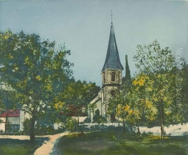 Eglise De Campagne Oil Painting by Maurice Utrillo
