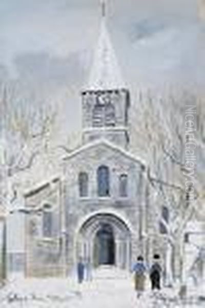 L'eglise Saint-denis De Bron Oil Painting by Maurice Utrillo