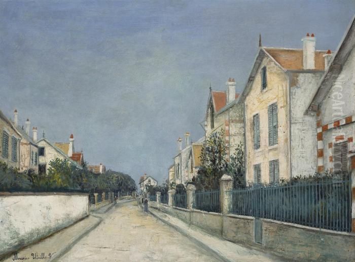 La Rue De La Republique A Sannois Oil Painting by Maurice Utrillo