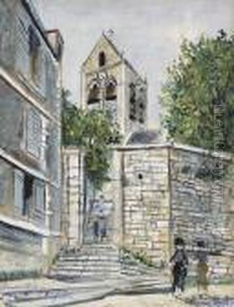 L'eglise D'auvers-sur-oise Oil Painting by Maurice Utrillo