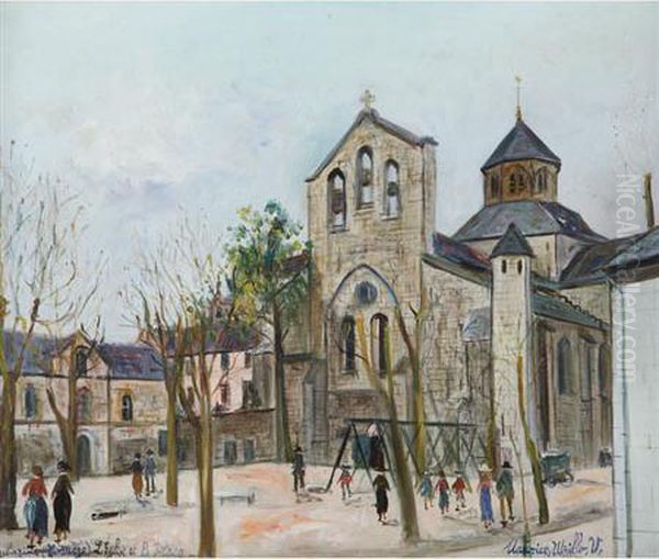 L'eglise D'aubazine (correze) Oil Painting by Maurice Utrillo
