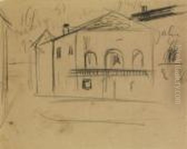 Le Theatre Du Gymnase Oil Painting by Maurice Utrillo