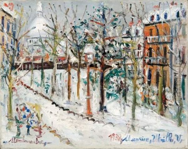 Montmartre Sous La Neige Oil Painting by Maurice Utrillo