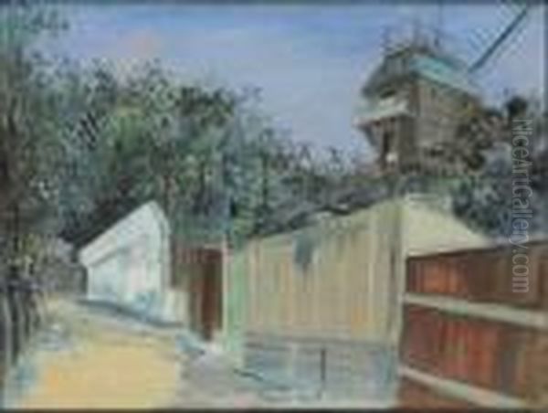 Le Moulin De La Galette A Montmartre Oil Painting by Maurice Utrillo