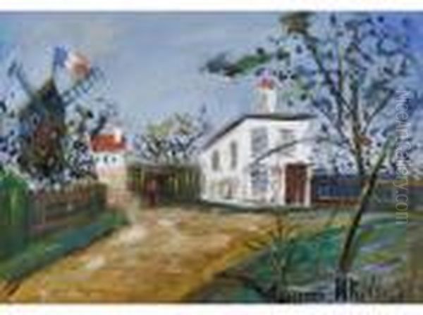 Le Moulin De La Galette Oil Painting by Maurice Utrillo