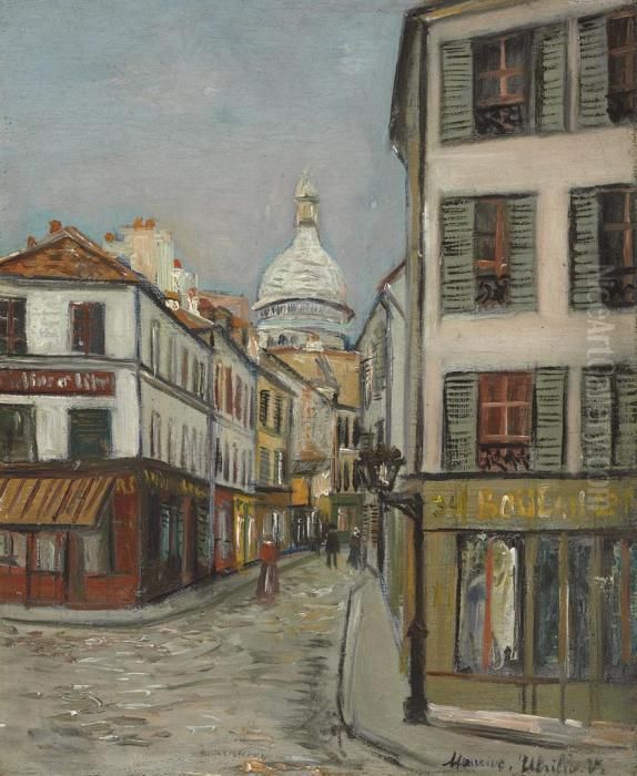 Rue Norvins Et Sacre Coeur Oil Painting by Maurice Utrillo