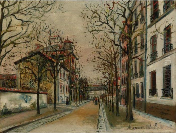 Rue A Villejuif Oil Painting by Maurice Utrillo