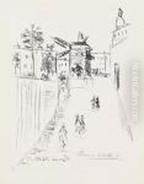 Le Moulin De La Galette Oil Painting by Maurice Utrillo