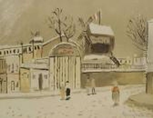 Le Moulin De La Galette Oil Painting by Maurice Utrillo
