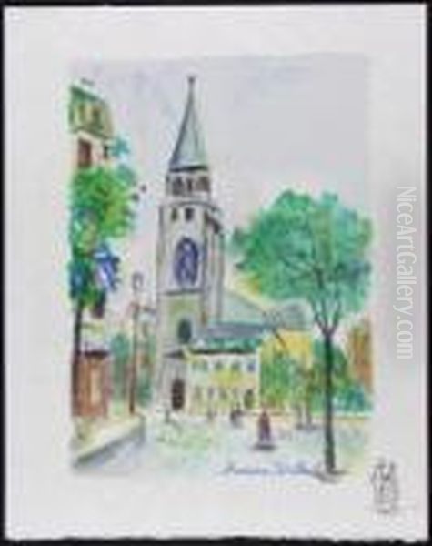 Blick Auf Eine Kirche Oil Painting by Maurice Utrillo