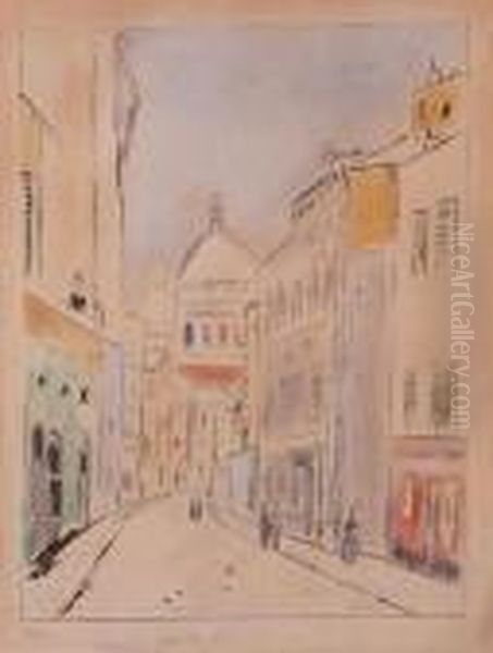Via Di Parigi Oil Painting by Maurice Utrillo