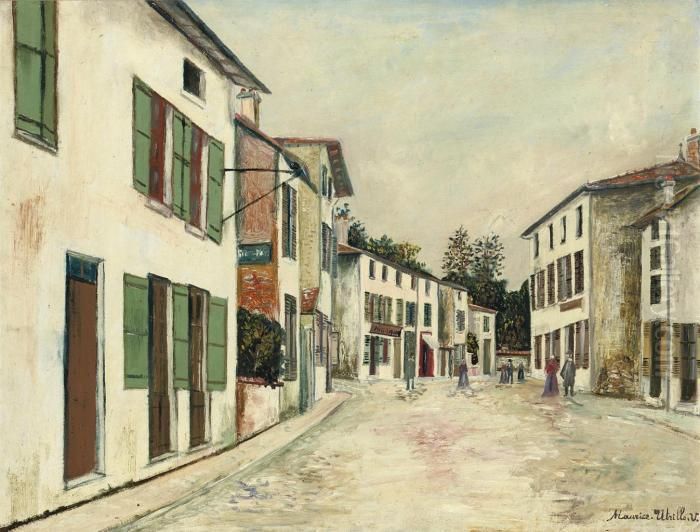 Place De Village Oil Painting by Maurice Utrillo