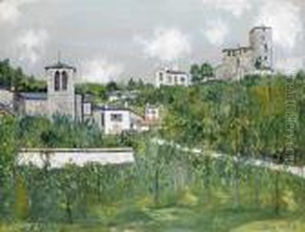 Eglise Et Chateau D'albigny Oil Painting by Maurice Utrillo
