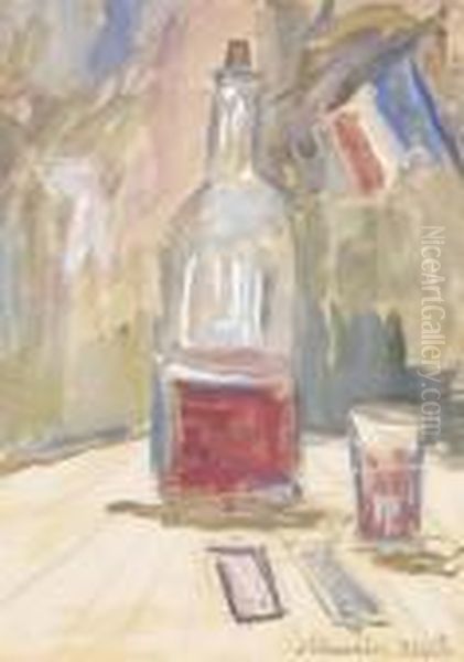 Nature Morte A La Bouteille Oil Painting by Maurice Utrillo