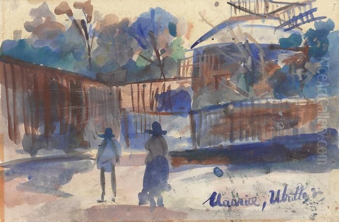 Le Moulin De La Galette A Montmartre Oil Painting by Maurice Utrillo
