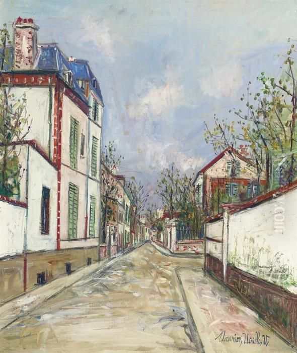 Rue De Banlieue Oil Painting by Maurice Utrillo