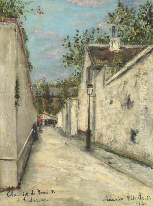Chaumiere De Henri Iv A Montmartre Oil Painting by Maurice Utrillo