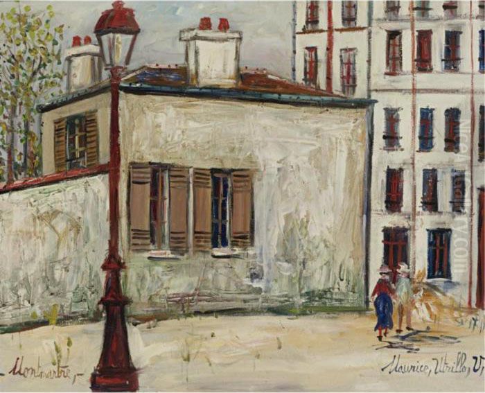 La Maison De Berlioz A Montmartre Oil Painting by Maurice Utrillo