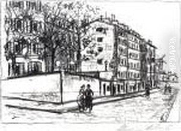 La Rue D'orchampt Oil Painting by Maurice Utrillo