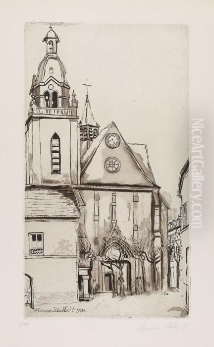 L'eglise De Limours Oil Painting by Maurice Utrillo