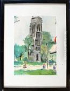 Personen Vor Kirchturm