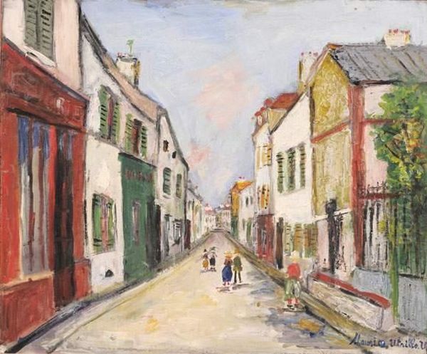 La Rue Damiette A Sannois, Circa 1937 Oil Painting by Maurice Utrillo