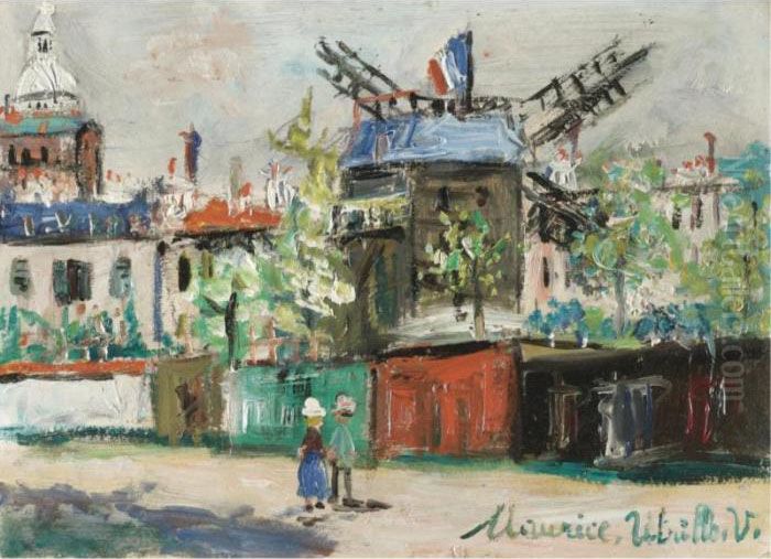Le Moulin De La Galette Oil Painting by Maurice Utrillo