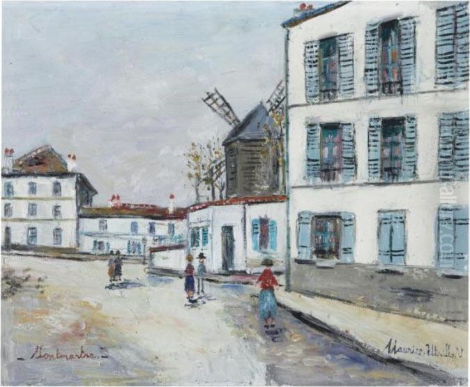 Le Moulin De La Galette Oil Painting by Maurice Utrillo