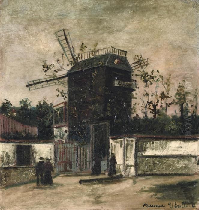 Moulin De La Galette Oil Painting by Maurice Utrillo