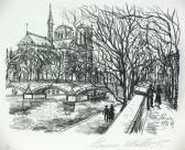 Notre-dame De Paris Oil Painting by Maurice Utrillo