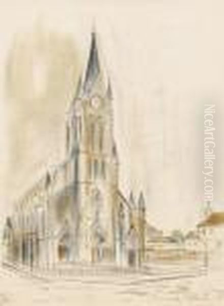 L'eglise. Oil Painting by Maurice Utrillo