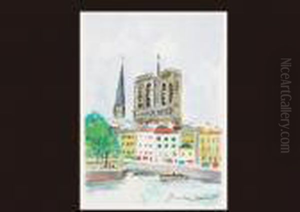 A Norte-dame From Paris Capitale Oil Painting by Maurice Utrillo