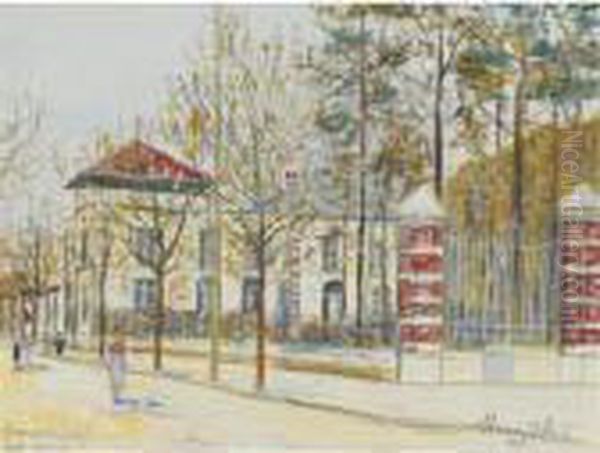 Vesinet (seine-et-oise) Oil Painting by Maurice Utrillo