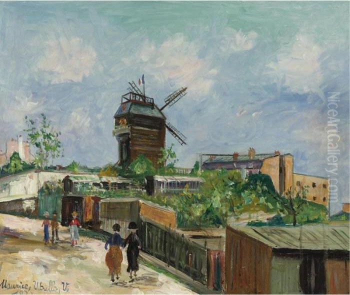 Le Moulin De La Galette Oil Painting by Maurice Utrillo