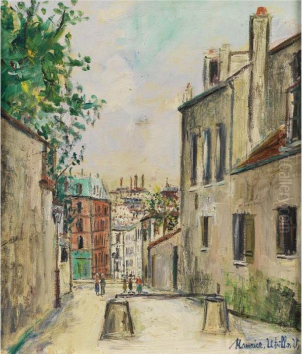 Rue Du Mont-cenis Oil Painting by Maurice Utrillo