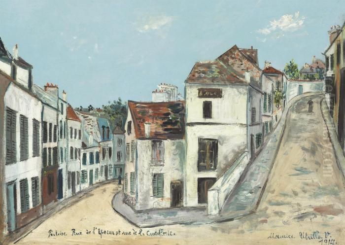 Pontoise. Rue De L'eperon Et Rue De La Coutellerie Oil Painting by Maurice Utrillo