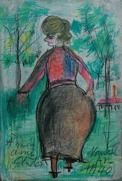 Femme Dans Un Paysage Oil Painting by Maurice Utrillo