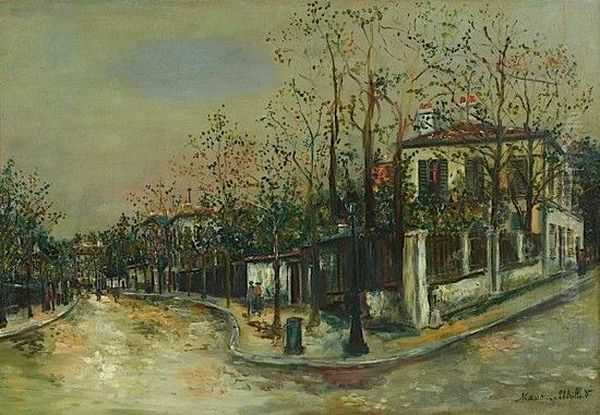 Rue A Sannois, Circa 1915 Oil Painting by Maurice Utrillo