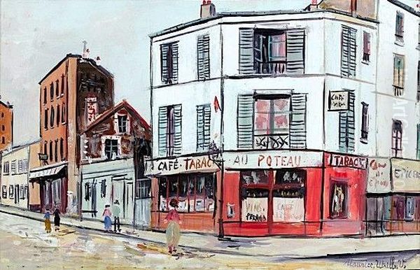 Montmartre, La Rue Du Poteau, Circa 1936 Oil Painting by Maurice Utrillo