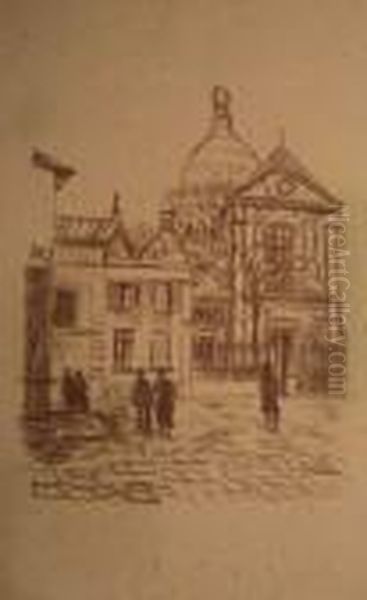 La Place Du Tertre Et Le Sacre-coeur. 1924. Oil Painting by Maurice Utrillo