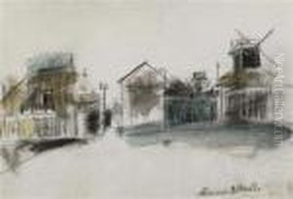 Le Moulin De La Galette. Circa 1920. Oil Painting by Maurice Utrillo