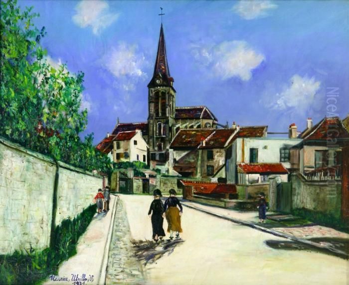 Eglise De Fontenay Le Louvres Oil Painting by Maurice Utrillo