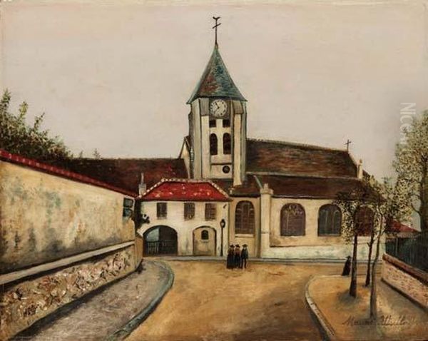 Chiesa Di Grosley, (1920 Circa) Oil Painting by Maurice Utrillo