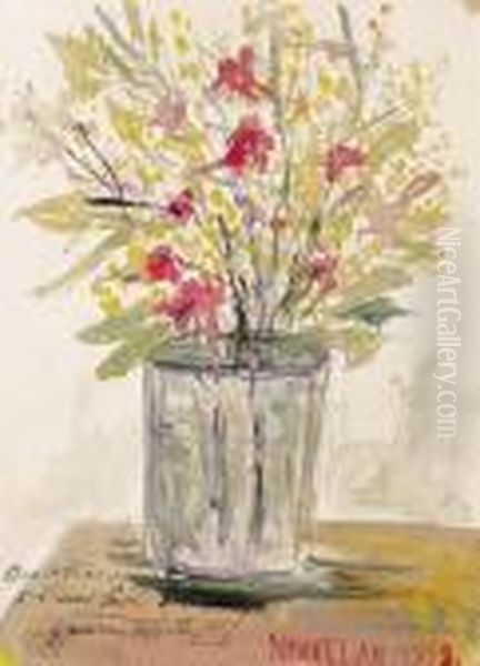 Fleurs Dans Un Vase Oil Painting by Maurice Utrillo