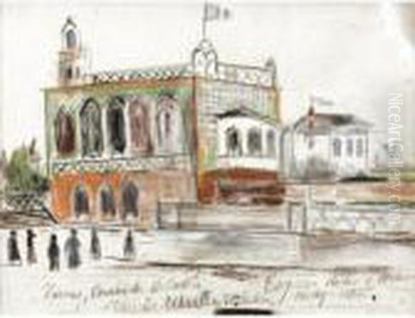 Tunis, Casino De Bekedine Oil Painting by Maurice Utrillo