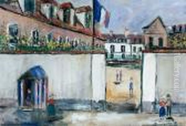 Paris, La Caserne De Boulevard Morland Oil Painting by Maurice Utrillo