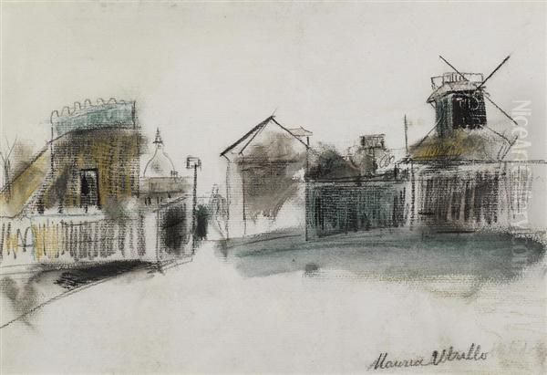 Le Moulin De La Galette. Um 1920. Oil Painting by Maurice Utrillo
